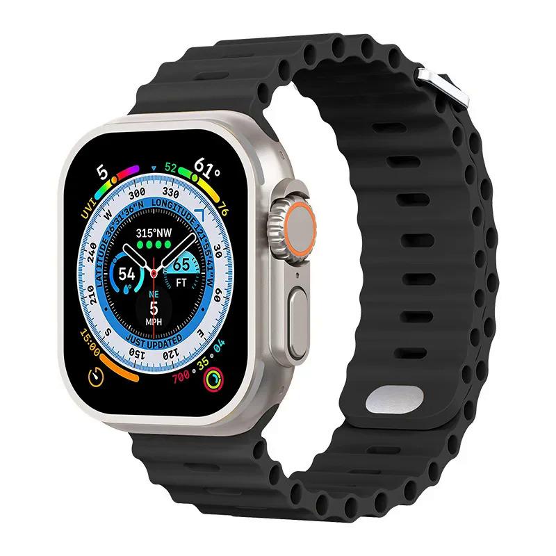 Silicone strap For Apple watch Ultra 9 8 7 45mm 41mm Sport Breathable replacement wristband For iwatch 6 5 4 3 SE 44mm 40mm 42mm Wearable