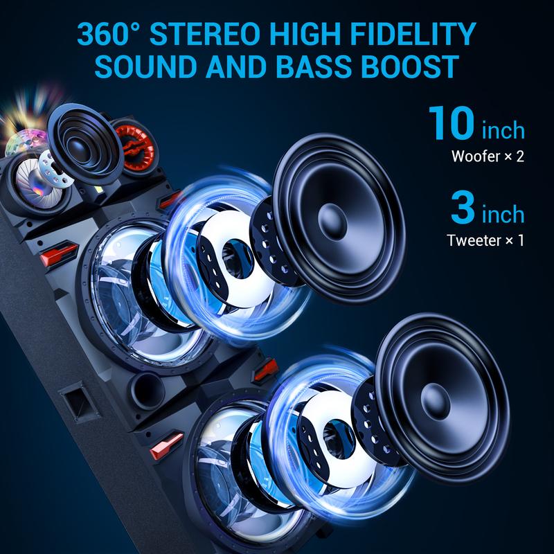 Portable Bluetooth Speaker Dual 10