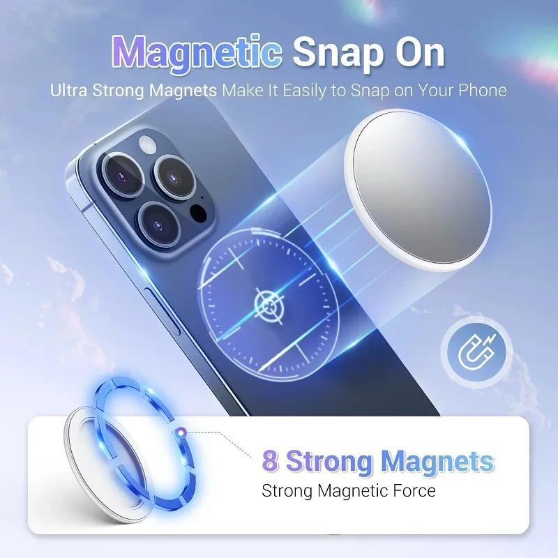 Magnetic Phone Rear Selfie HD Vlog Mirror Photo Assist Camera Convex Mirror for Photography Accessories Alloy Iron