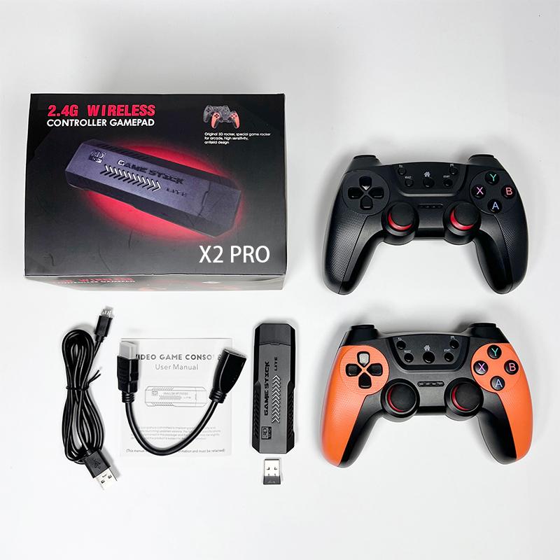 X2PRO gamestick Retro Game Stick,Plug and Play Video Games Stick with 40,000 Games,64G-128G Retro Arcade Game Emulator Handheld Game Console 4K with Dual 2.4G Controllers Button Cable