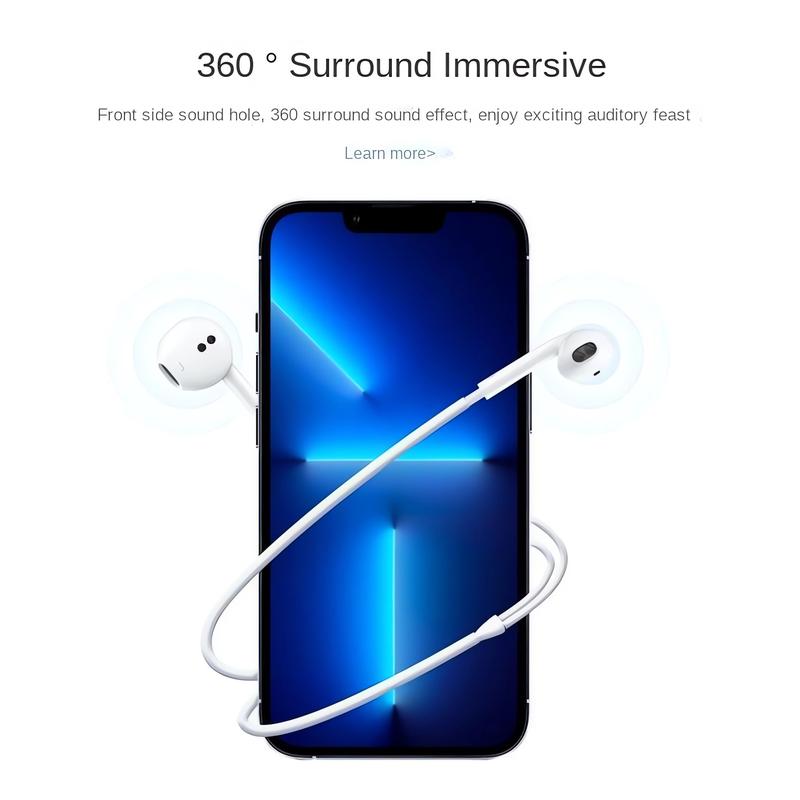 2-Pack Lightning In-ear Earphones Applicable iPhone14 13 12 11 7 8 Plus XS, with Lightning Connector, Wired Ear Buds for iPhone