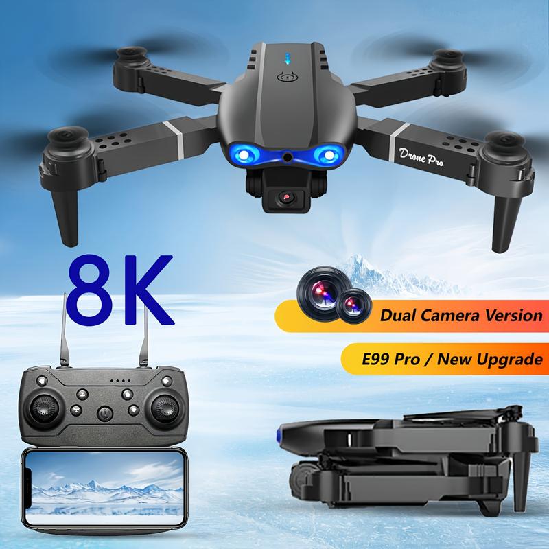 Drone with 8K-Dual Camera (Adult), Drone with Camera, E99pro Remote-Control Four-Axis Aircraft (Follow Camera, Brushless Motor, Loop Flight, Waypoint Flight, Altitude Hold, Headless Mode) remote Control Toys Suitable for Beginners