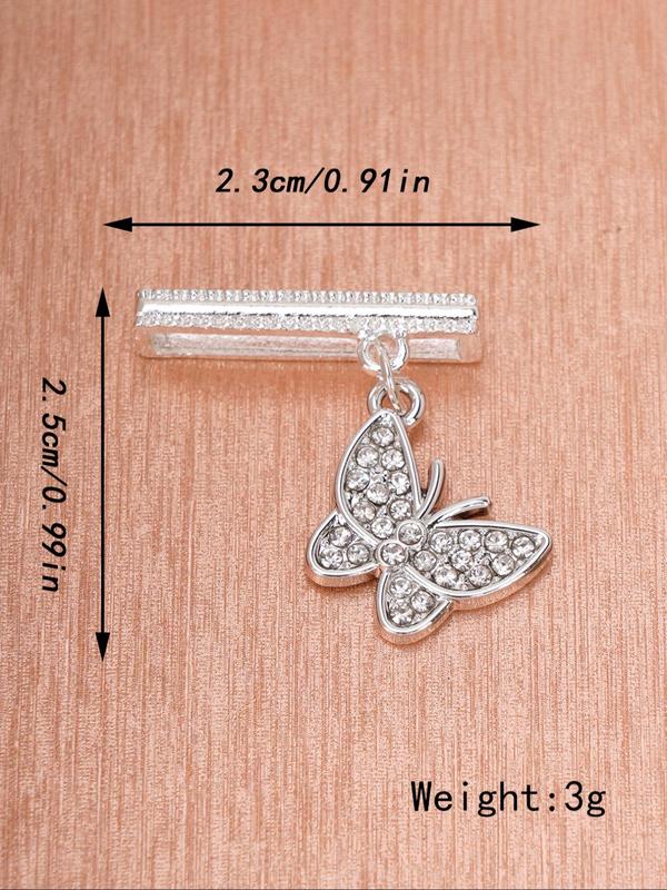 Butterfly Design Watch Band Decoration, Rhinestone Decor Watch Band Pendant for Women, Fashion Watch Accessories for Apple Watch Series