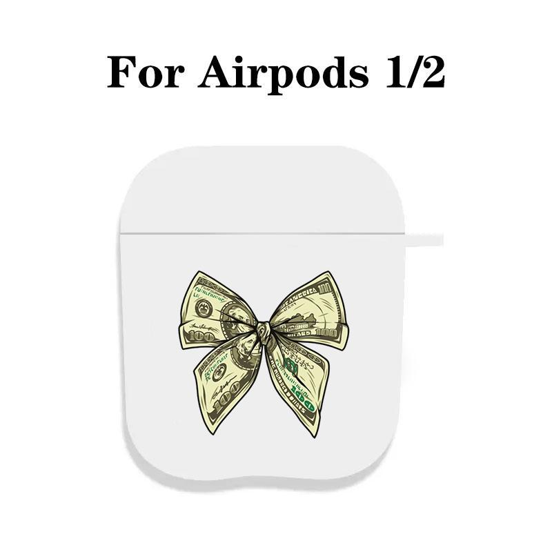 Chic Money Bowknot Design Earphone Case with Hiking Buckle, Shockproof & Anti-fall TPU Earphone Cover for AirPods 1 2, 3, Pro, Pro 2, Gift for Friend