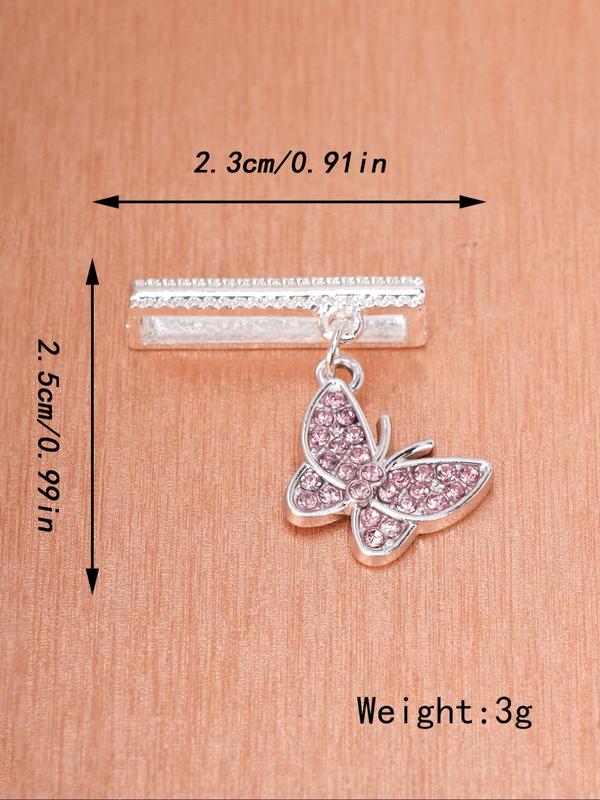 Butterfly Design Watch Band Decoration, Rhinestone Decor Watch Band Pendant for Women, Fashion Watch Accessories for Apple Watch Series