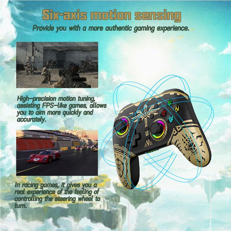 Wireless Gamepad, BT Controller for Nintendo Switch OLED Lite, Joyestick for PC Steam Deck with 6 Axis, Console Accessories