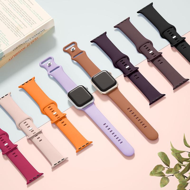 Sport silicone band compatible with Apple Watch bands 40mm 38mm 41mm 44mm 45mm 42mm 46mm 49mm women men, wristband waterproof replacement sport strap for bands series 10 9 8 7 6 5 4 3 2 se Ultra