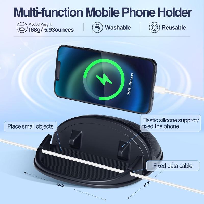 Car Phone Holder, Slip Free Desk Phone Stand Compatible with iPhone, app Accessories Mount Protective Cellphone Silicone Protection