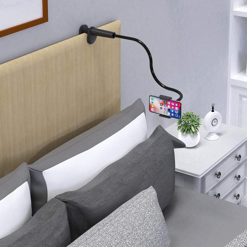 Phone Holder Bed Gooseneck Mount - Flexible Arm 360 Mount Clip Adjustable Bracket Clamp Stand Compatible with Cell Phone 11 Pro XS Max XR X 8 7 6 Plus 5 4,  S10 S9 S8 for Bedroom Desk