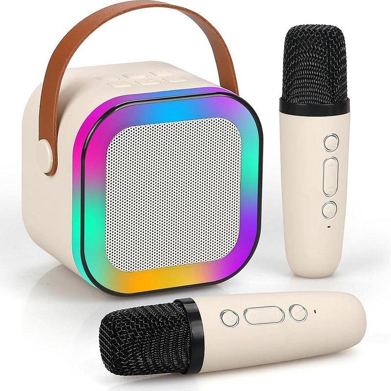 Fall Portable Wireless Karaoke Speaker with Microphone ,HIFI Stereo Sound Subwoofers，KTV Speaker Subwoofer with RGB Colorful LED Lights, Karaoke Machine Sound System for Outdoor Sports Travel, Audio Device, Room Accessories