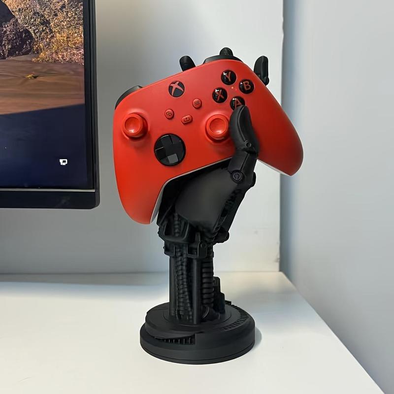 Cyberpunk-Inspired Game Controller Stand, Stylish Desktop Holder, Desk Accessory Compatible with Xbox, PS4, PS5, Earphone & Phone