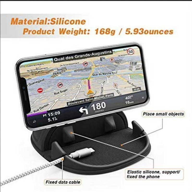 Car Phone Holder, Slip Free Desk Phone Stand Compatible with iPhone, app Accessories Mount Protective Cellphone Silicone Protection