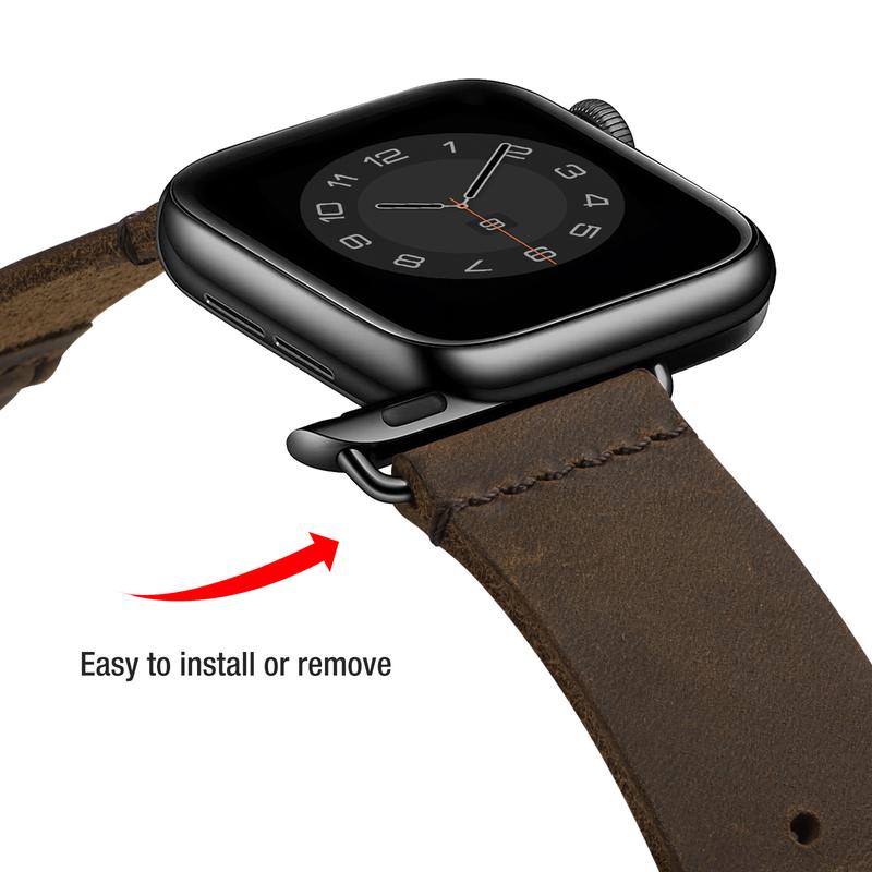 Vintage Genuine Leather Bands Compatible with Apple Watch Band 38mm 40mm 41mm 42mm 44mm 45mm 49mm,Genuine Leather Retro Strap Compatible for Men Women iWatch Series 10 9 8 7 6 5 4 3 2 1 SE SE2 Ultra Accessories Wearable gen 5  strap