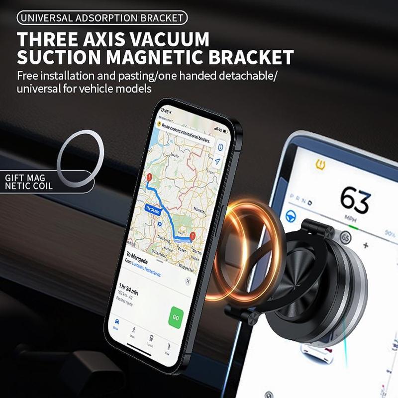 Magnetic Car Phone Holder, 360 Degree Rotatable Foldable Car Phone Holder, Multifunctional Phone Holder for Car, Bathroom, Screen, Wall, Mirror