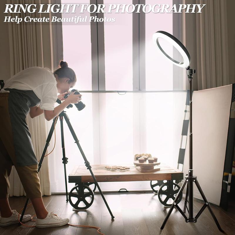 Ring Light with Stand and Phone Holder, 10.2