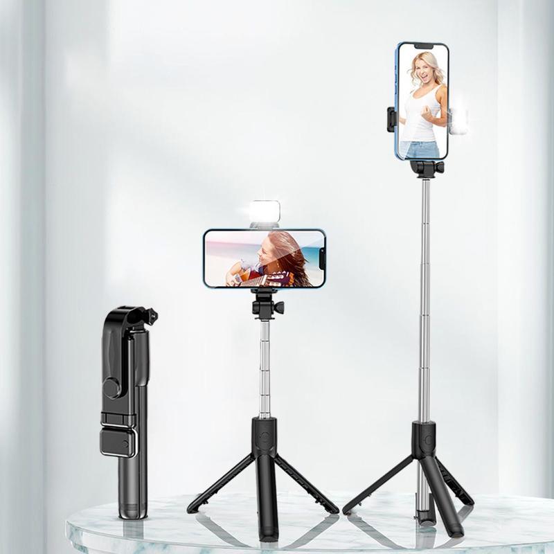 Wireless Selfie Stick Tripod Stand with Remote, Extendable Phone Tripod Stand, Phone Accessories for Live Streaming Selfie Photos