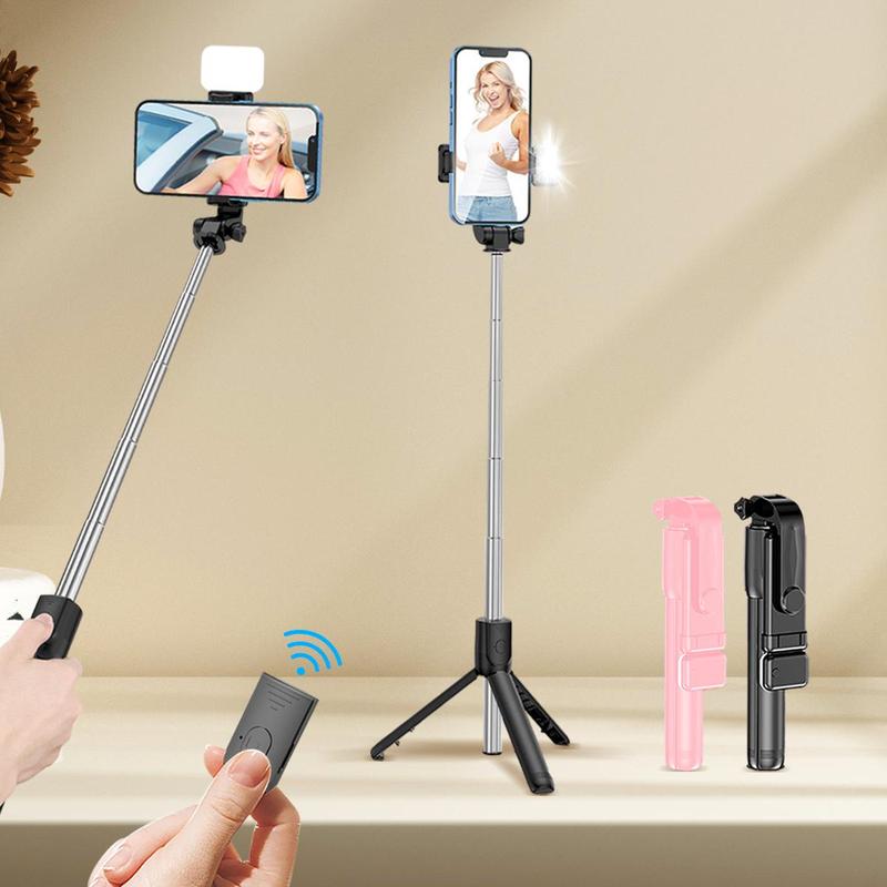 Wireless Selfie Stick Tripod Stand with Remote, Extendable Phone Tripod Stand, Phone Accessories for Live Streaming Selfie Photos