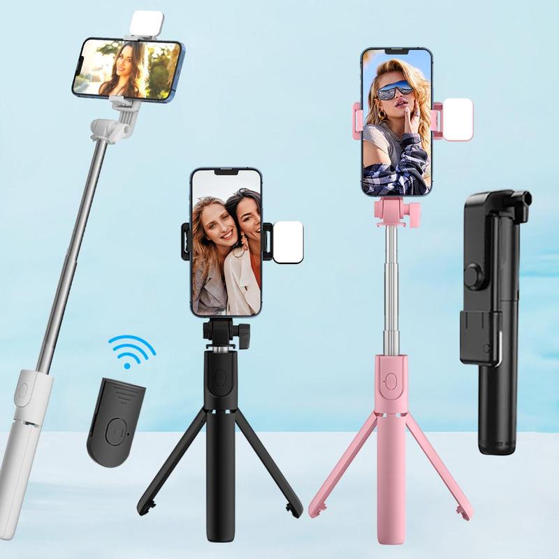 Wireless Selfie Stick Tripod Stand with Remote, Extendable Phone Tripod Stand, Phone Accessories for Live Streaming Selfie Photos