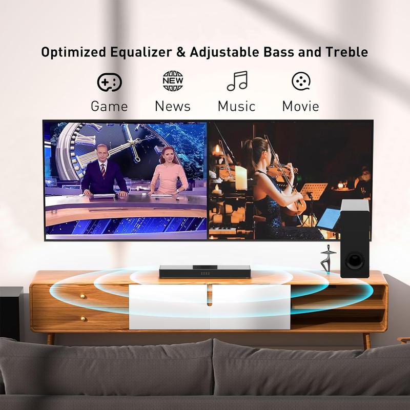 160W Audio Sound Bar Wireless Speaker Subwoofer For TV PC Laptop – Ultra-Slim Design, Works with 4K HD TVs, RCA , Optical,AUX Wireless Streaming outdoor home tv speaker