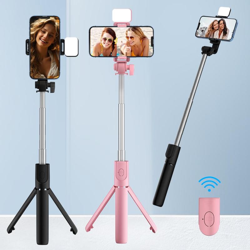 Wireless Selfie Stick Tripod Stand with Remote, Extendable Phone Tripod Stand, Phone Accessories for Live Streaming Selfie Photos