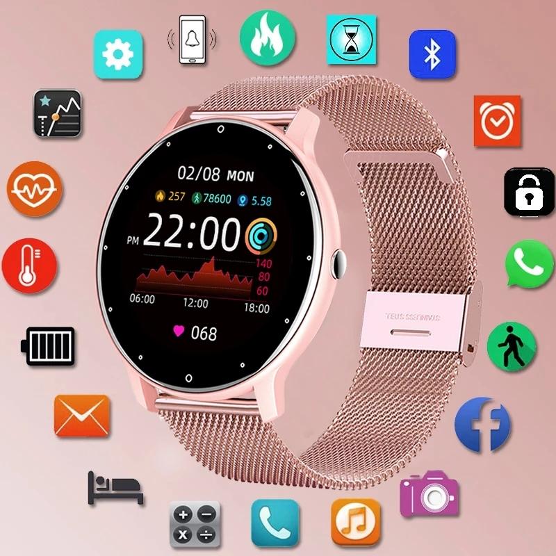 FILIEKEU Smart watch Men Women Bluetooth call watch Sports waterproof smartwatch Fashion Pink Silicone Couple smartwatches For ios Android Wearable