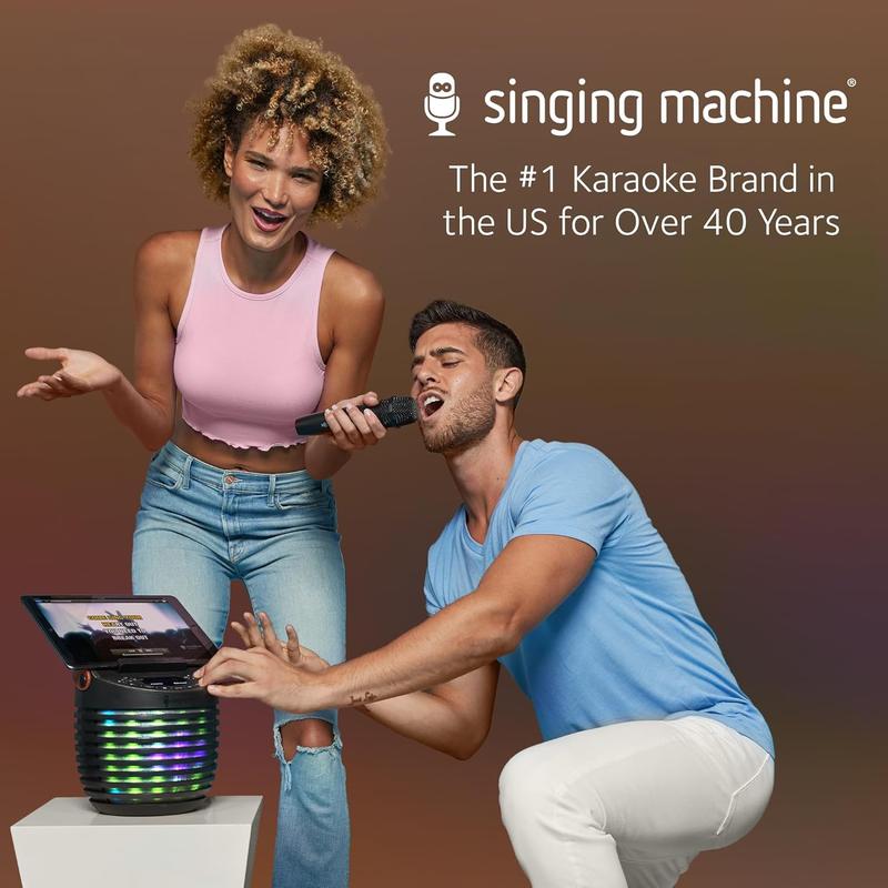 Singing Machine Wireless Microphone (Black) - Premium Unidirectional Wireless Mic for Singing, Speeches & Events - Cordless Mic Compatible with Karaoke Machines, Computers, PA Systems & More