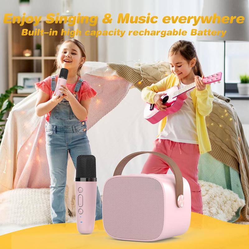 Mini Karaoke Machine,Funny Toys Christmas Birthday Gifts for Kids Age 4-12 Girls,Boys,Adults, Karaoke Microphone Toys for 4,5,6,7,8,9,10,11,12+ Year Old Girls Boys (Pink 1 Mic)