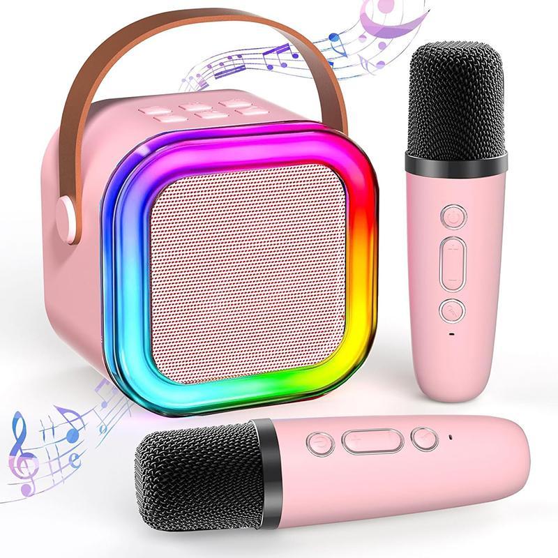 Portable Wireless Speaker with Microphone, Rechargeable Bluetooth-compatible Speaker with Microphone, Wireless Karaoke Machine for Party Birthday Gift