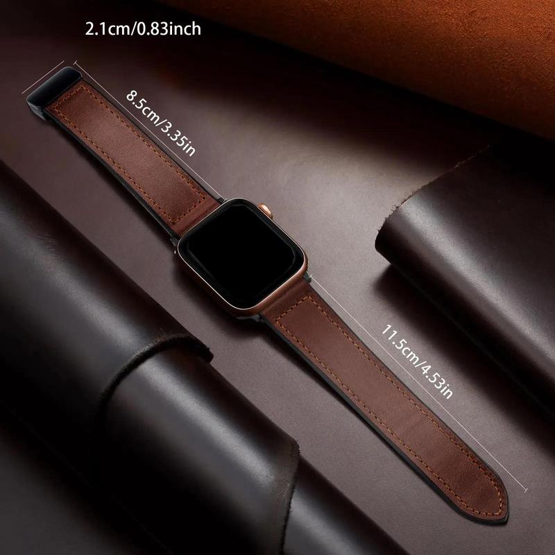 Magnetic Leather Watch Band, Replacement Watch Band Compatible with iWatch Series, Smart Watch Accessories for Men & Women