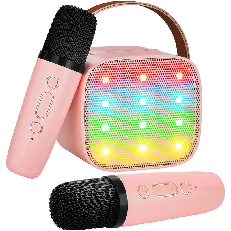 Karaoke machine Birthday gift Mini portable Bluetooth speaker with 2 wireless microphones