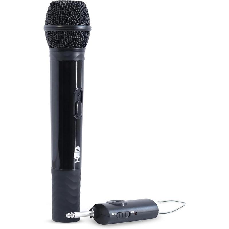 Singing Machine Wireless Microphone (Black) - Premium Unidirectional Wireless Mic for Singing, Speeches & Events - Cordless Mic Compatible with Karaoke Machines, Computers, PA Systems & More