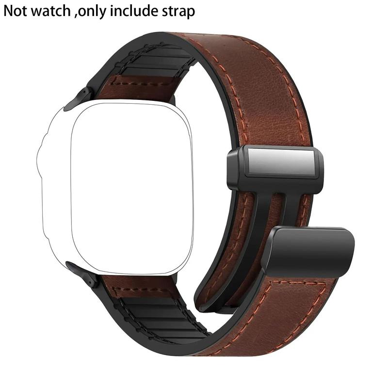 Magnetic Leather Watch Band, Replacement Watch Band Compatible with iWatch Series, Smart Watch Accessories for Men & Women