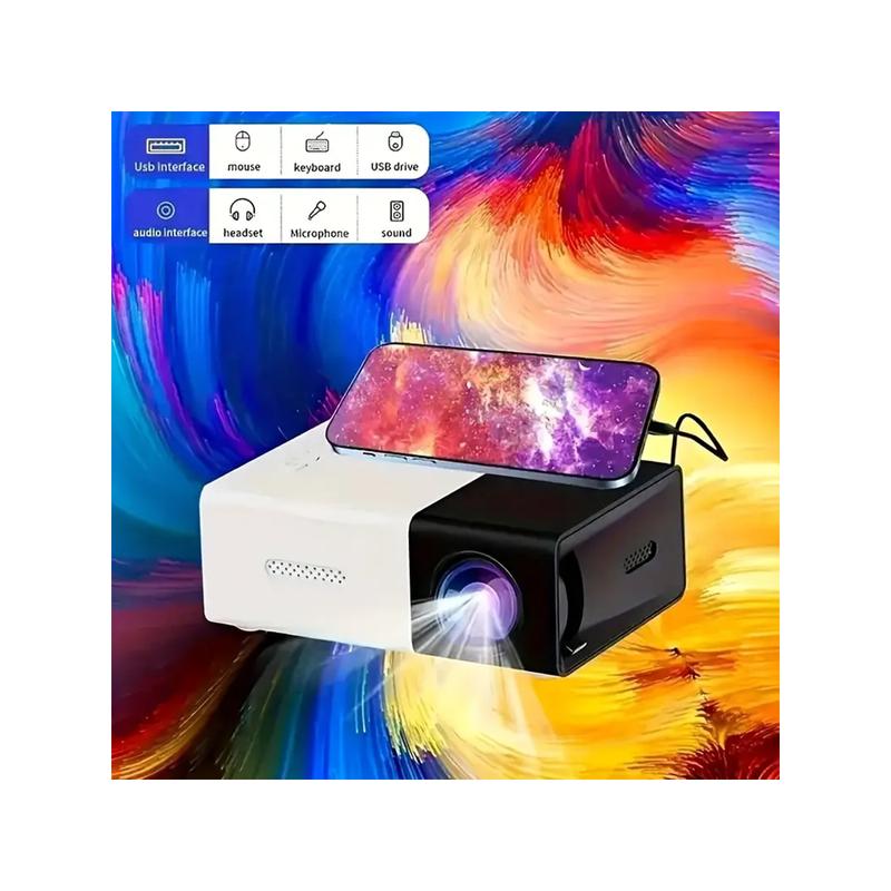 HD Portable Home Projector, Outdoor Projector, Compatible With HD 1080P 4K, Compatible With Mobile Phones, Suitable For Halloween Gifts