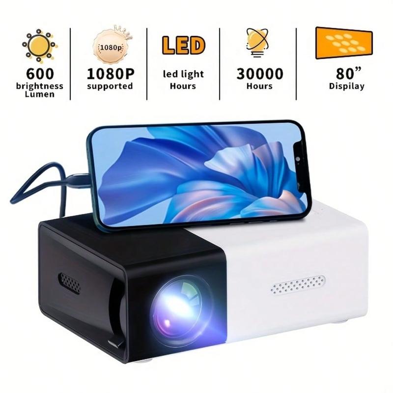 HD Portable Home Projector, Outdoor Projector, Compatible With HD 1080P 4K, Compatible With Mobile Phones, Suitable For Halloween Gifts