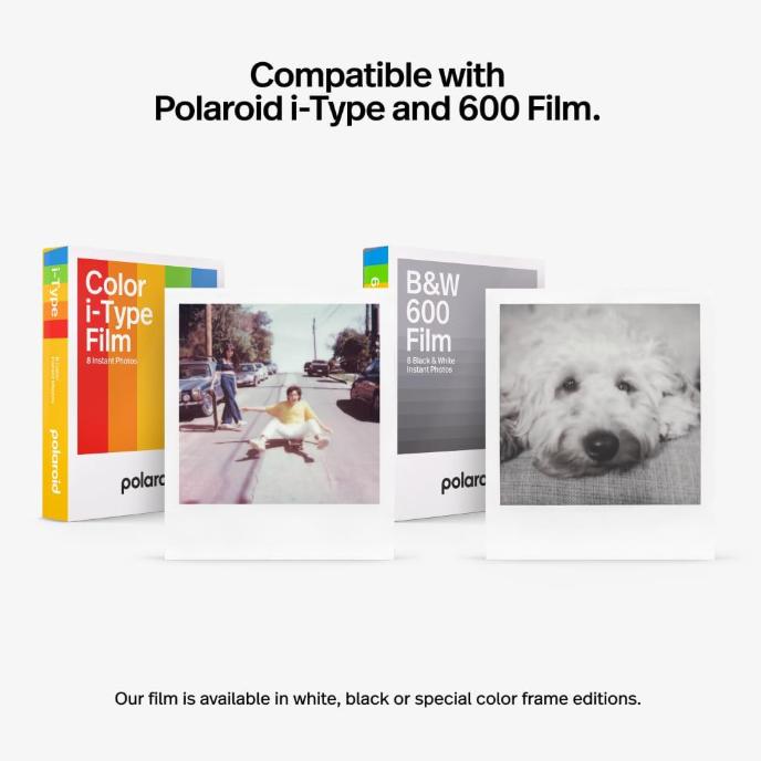 Polaroid Now 2nd Generation I-Type Instant Camera + Film Bundle - Now Black Camera + 16 Color Photos (6248)- Black