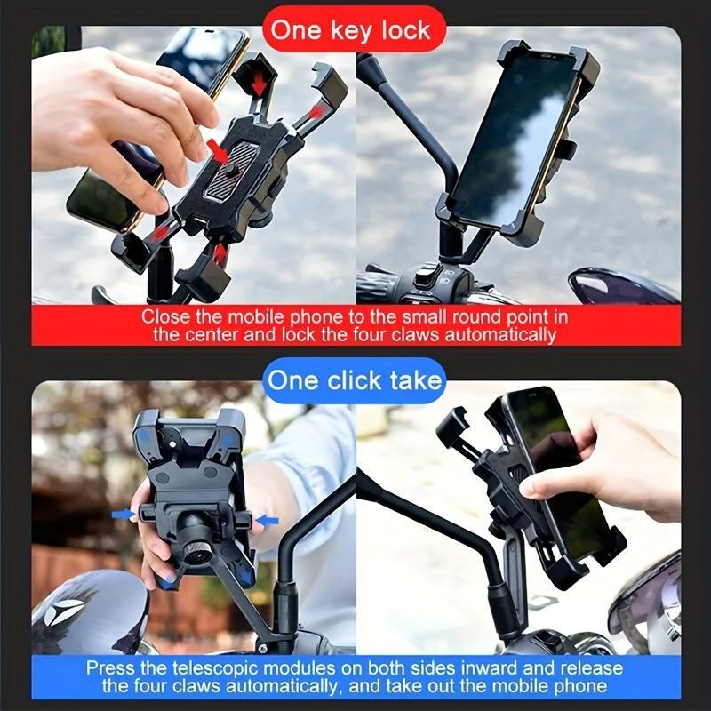 Anti-shock Bike Cellphone Mount, Durable GPS Navigation Smartphone Holder for E-bikes & Motorcycles, Bike Phone Holder Stand, Hands Free Cycling Accessory, Car Accessories