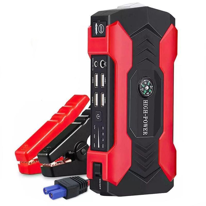 99800Mah Car Jump Starter Booster Jumper Box Power Bank Battery Charger Portable, 12V Car Battery Jump Power with LED Light W100 Portable Jumpstarter Accessories Phone Smartphone Jumper Cables Emergency Tools Access Orio De Carro Warning Flasher