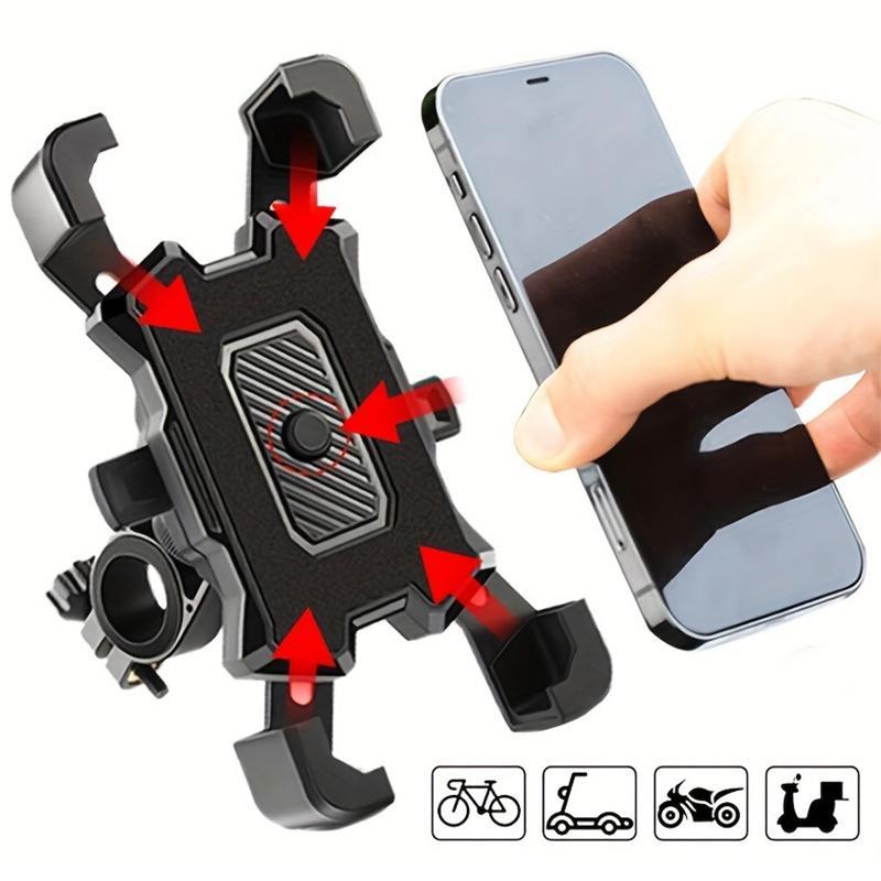 Anti-shock Bike Cellphone Mount, Durable GPS Navigation Smartphone Holder for E-bikes & Motorcycles, Bike Phone Holder Stand, Hands Free Cycling Accessory, Car Accessories