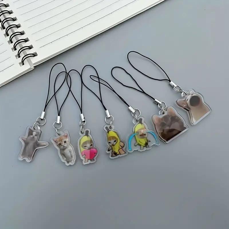 Cute Cat Theme Smartphone Charm, Cartoon Animal Cellphone Decoration, Phone Accessories, Random Mobile Phone Pendant Ornament for Daily Use, Smartphone Accessories