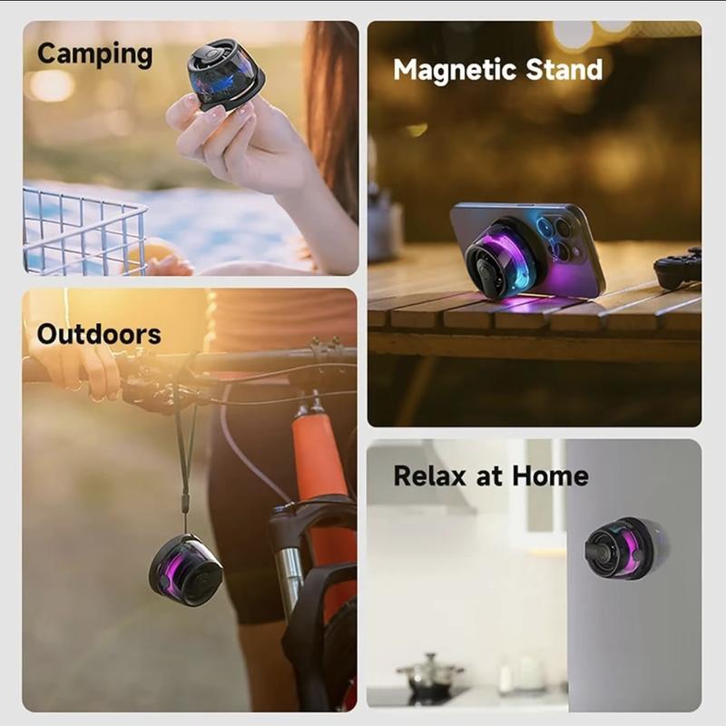 BlueWow Magnetic Portable Wireless Speaker , Premium Sound Quality , Mini LED Shower Speaker,for Audio Smartphone Audio Smartphone Bluetooth speaker