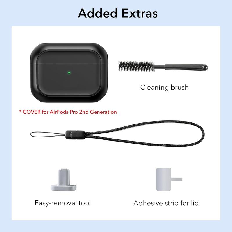 for AirPods Pro 2nd Generation Case (HaloLock), Compatible with Airpods Pro Case 2nd 1st Gen (2023 2022 2019), Compatible with MagSafe, Full Drop Protection Cover with Lanyard, Black