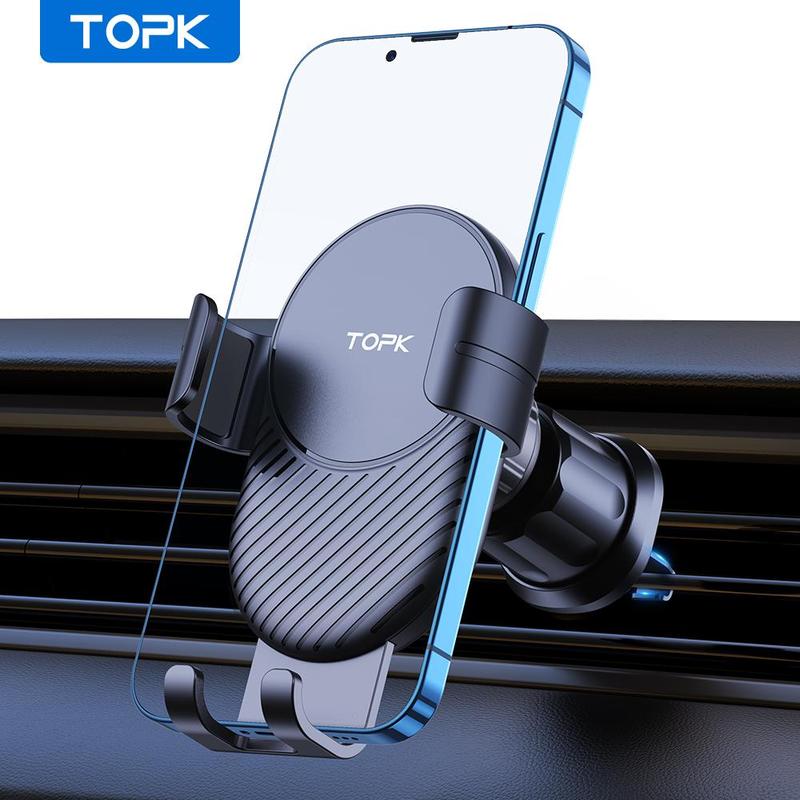 TOPK Car Air Vent Phone Holder, Adjustable Cell Phone Holder with Gravity Sensor, Universal Car Air Vent Phone Mount for Most Smartphones