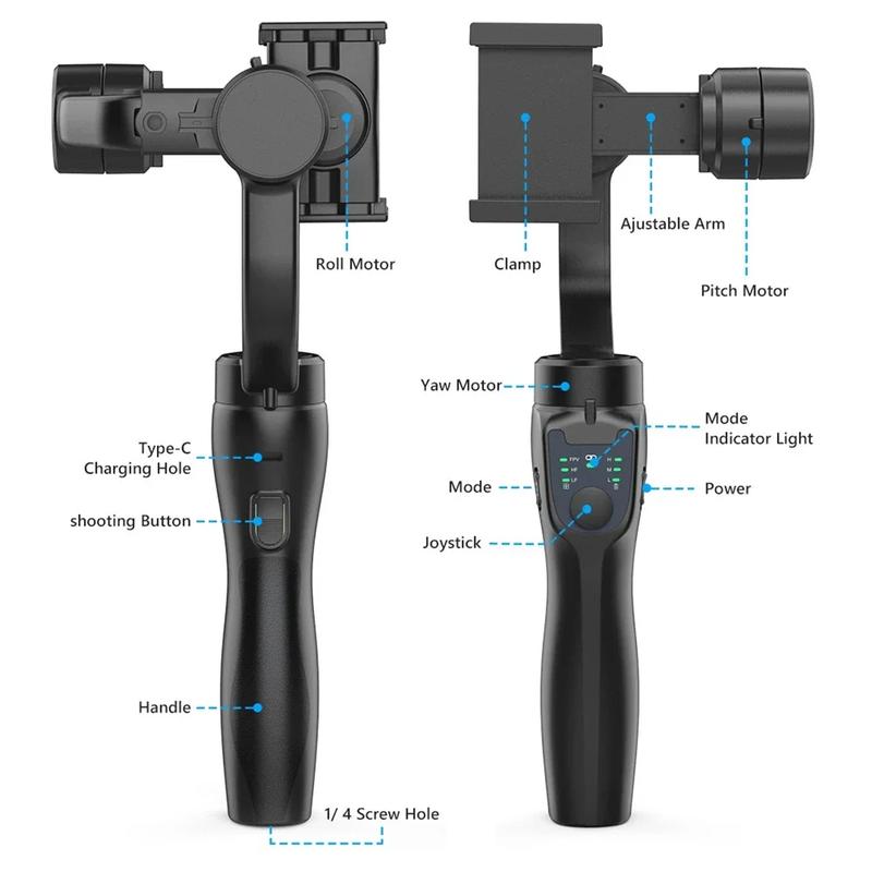 F8 3-Axis Handheld Gimbal Phone Stabilizer Smartphone Tripod Cellphone holder for iPhone Android Mobile video Record