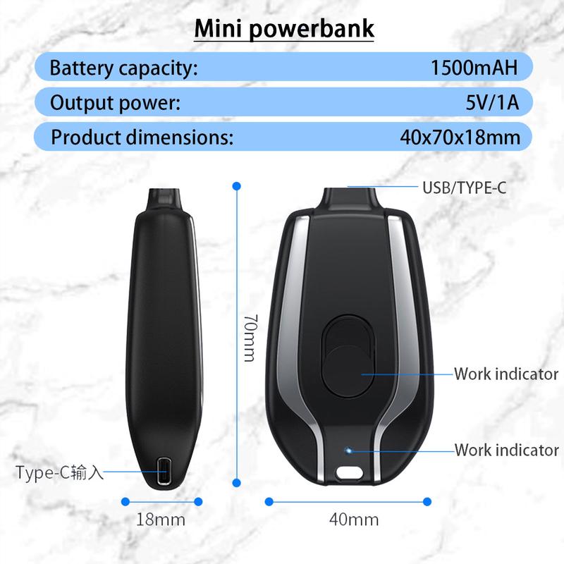 Key Power Bank Keychain Charger Emergency - Portable USB Power , Fast Charging ,Car accessories- Lightweight , Ideal Gift! Ultra-Thin Mobile Power Supply,phone key chain Charging Compact Smartphone Durable Chargeable Devices Pod battery bank