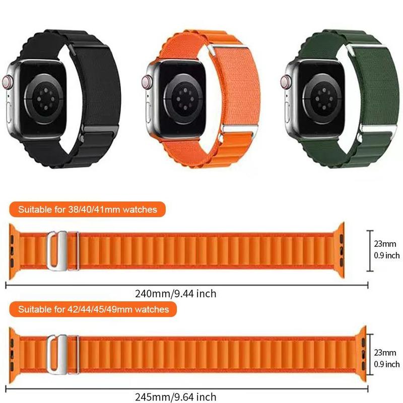 Nylon Sport Watch Protective Strap (Only Band) (1 Count), Stylish Smart Watch Replacement Watchband Compatible With iWatch Series 38mm 40mm 41mm 42mm 44mm 45mm 49mm