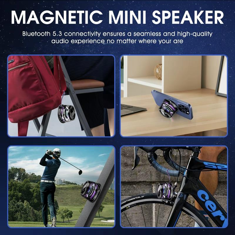 BlueWow Magnetic Portable Wireless Speaker , Premium Sound Quality , Mini LED Shower Speaker,for Audio Smartphone Audio Smartphone Bluetooth speaker