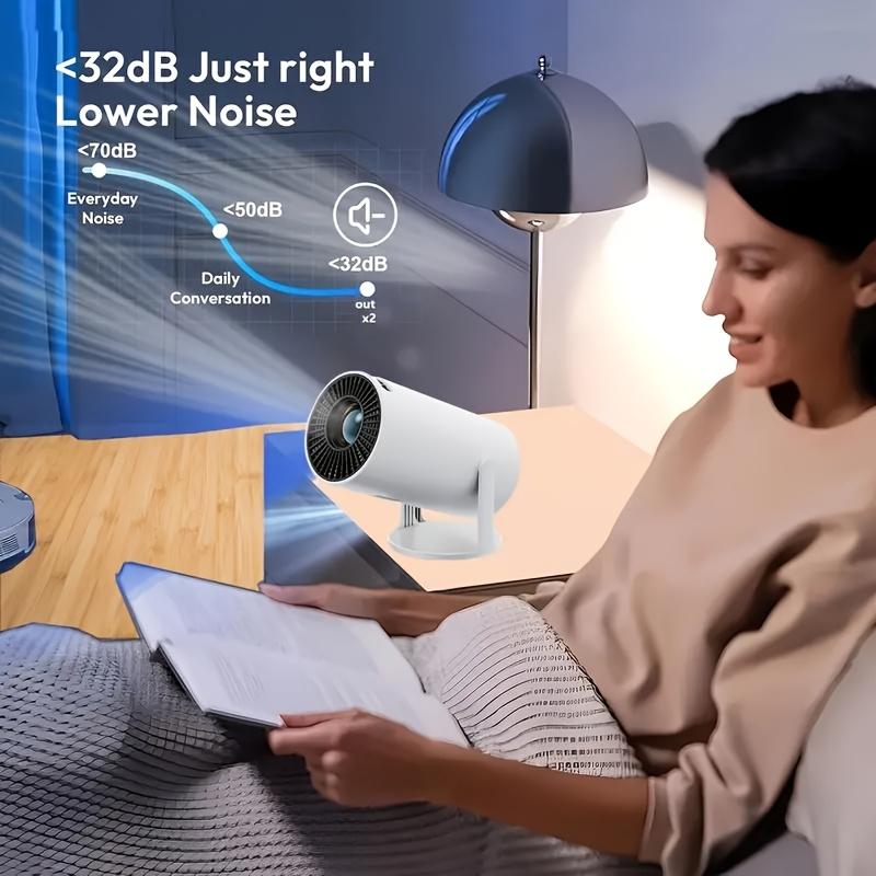 Sharp Display, Ultra-Portable 4K Mini Projector-Smart WiFi and Wireless, Adjustable Screen, 180 ° Rotation, USB Powered-Perfect Choice for Home Entertainment