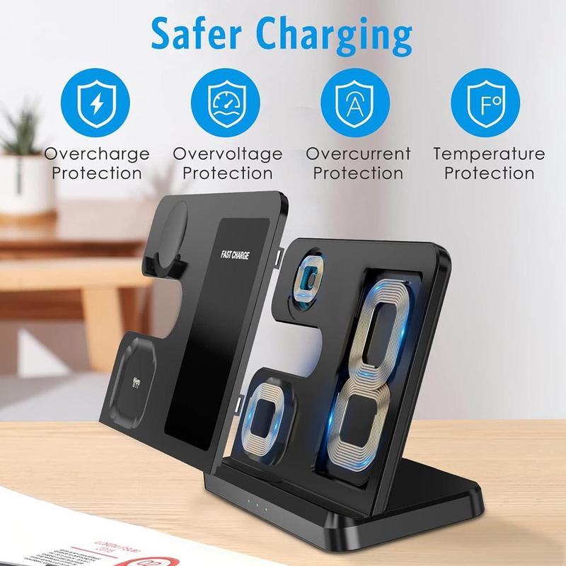 Wireless Charging Station, 1 Count 3 in 1 Fast Charging Stand for iPhone Series, for AirPods Series, for iWatch Ultra SE 10 9 8 7 6 5 4 3 2 Series, Charger