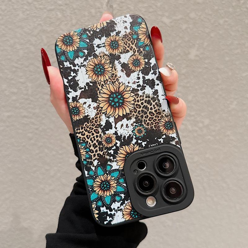 Fashion Floral Pattern Phone Case, Anti-fall Phone Protector Cover, Shockproof Phone Protective Case Compatible with iPhone 15 14 13 12 11 Series