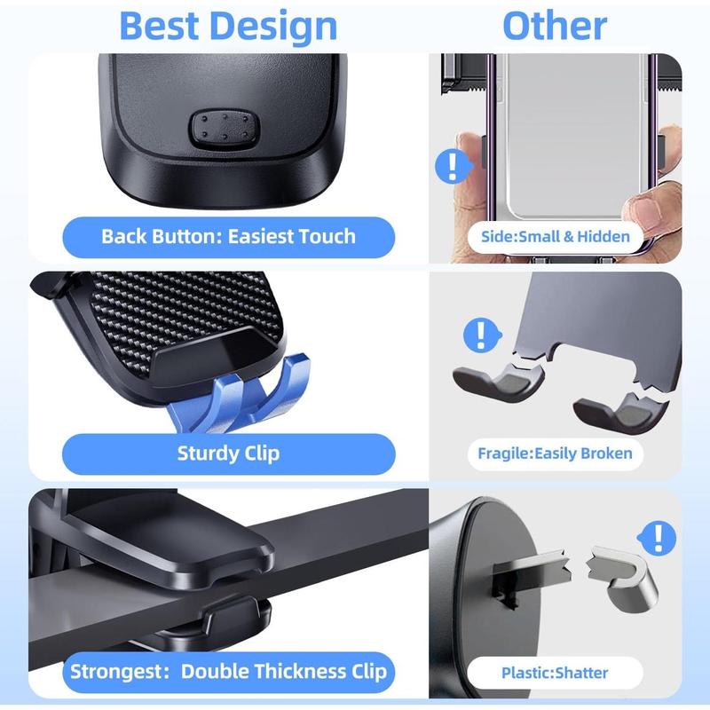 Car Phone Holder Phone Holders for Your Car Windshield Dashboard Air Vent Universal Hands Free Car Mount Phone Holder with Suction Cup Base and Telescopic Arm for Smartphone